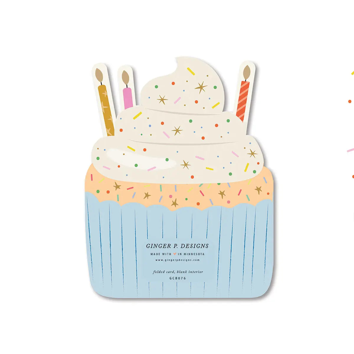 Birthday Cupcake Die-Cut Folded Greeting Card
