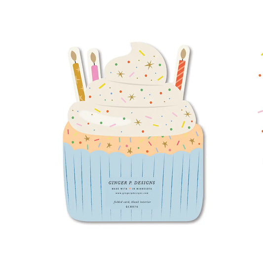 Birthday Cupcake Die-Cut Folded Greeting Card