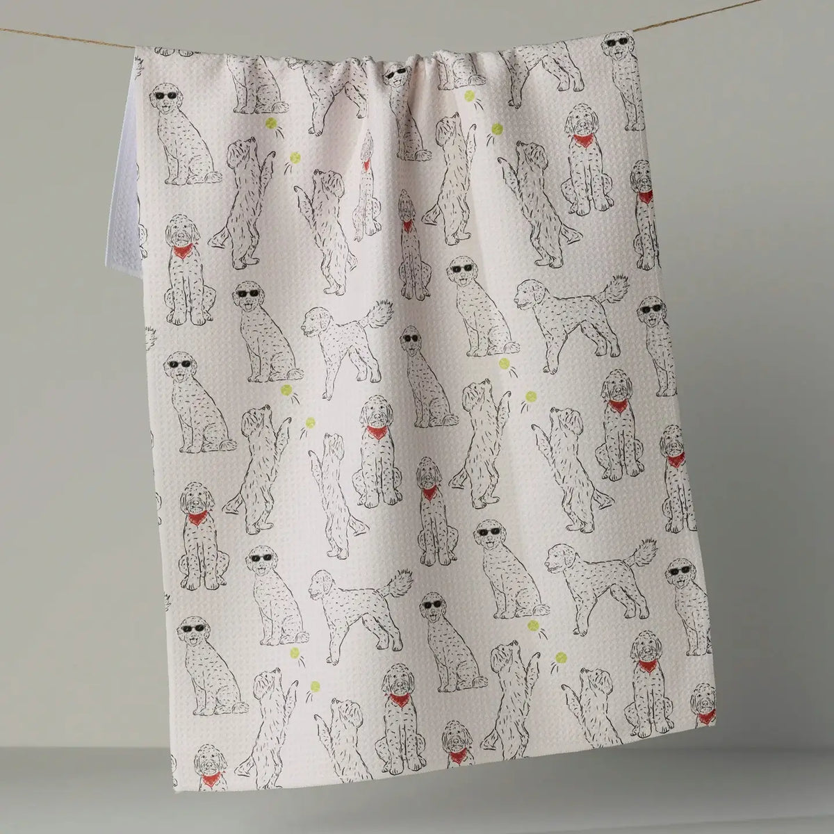 Doodle Daze Tea Towel - Poppy