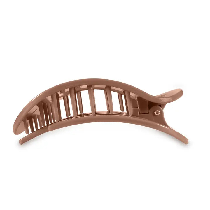 Large Flat Round Hair Clip - Mocha Mousse