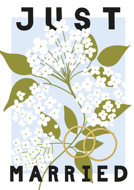 Greeting Card - Just Married Wedding