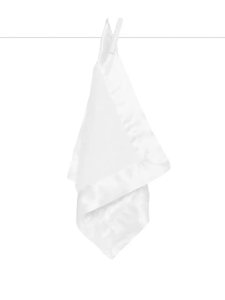 Satin Chenille Blanky - White