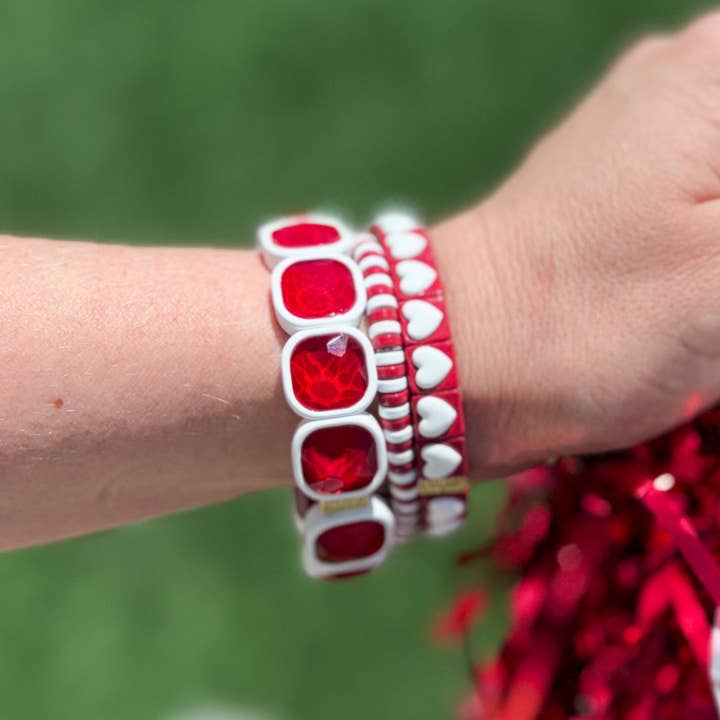 Spirit Bracelet Set - Red + White