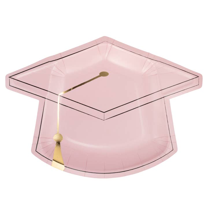 Pink Graduation Cap Plate
