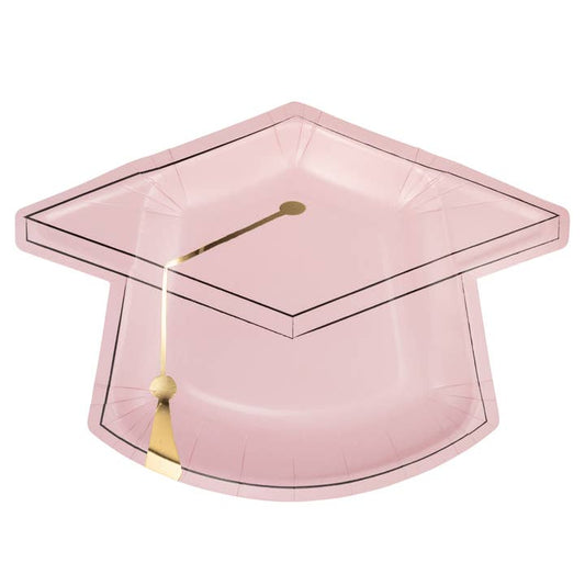 Pink Graduation Cap Plate