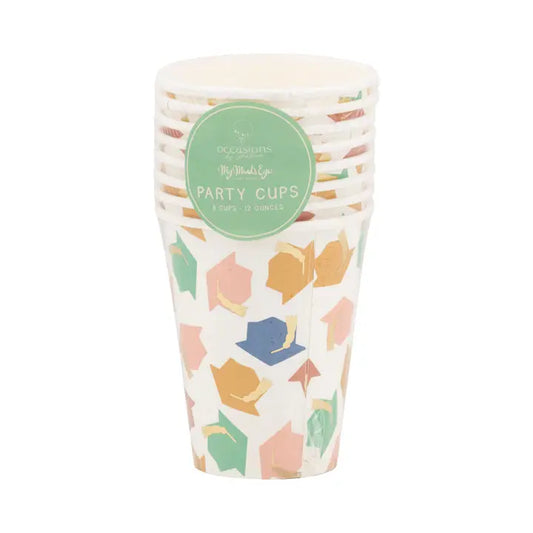 Colorful Graduation Caps Party Cups