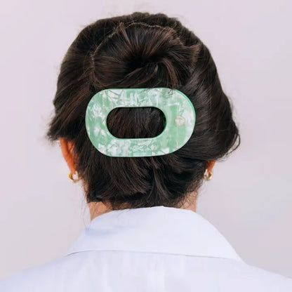 Large Flat Round Hair Clip - Spring Splash