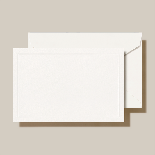 Triple Debossed Frame Pearl White Card - 10ct