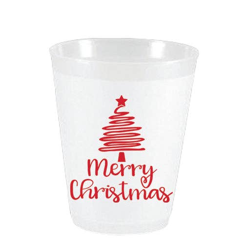 Frost Flex Cups - Merry Christmas Squiggle Red - 10 CT