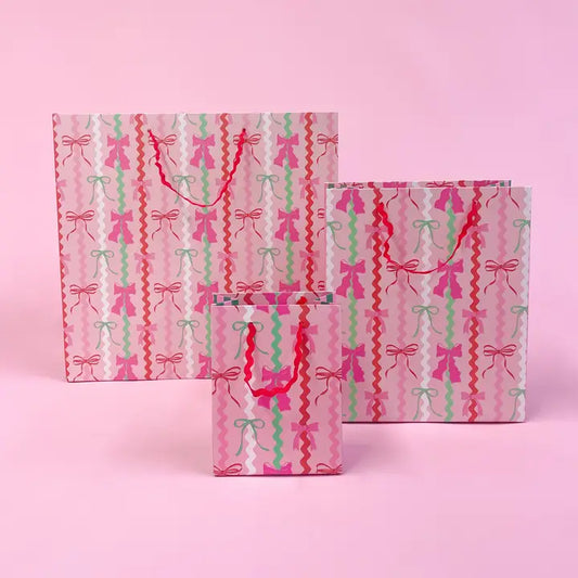 Medium Gift Bag - Holiday Ric Rac Bows