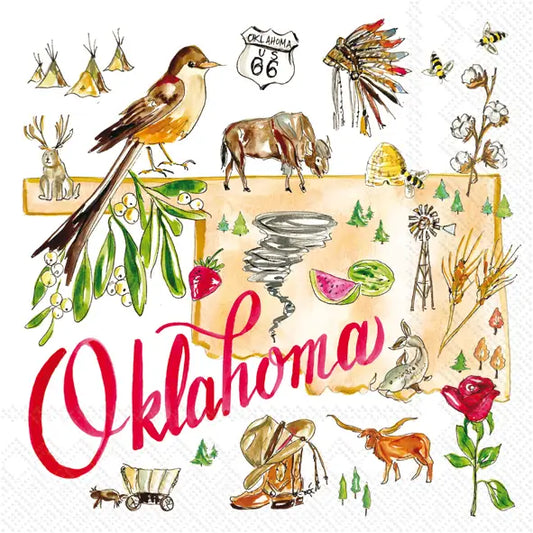 Beverage Napkin - Oklahoma Icons