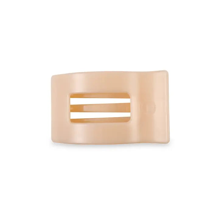 Small Flat Rectangle Hair Clip - Almond Beige