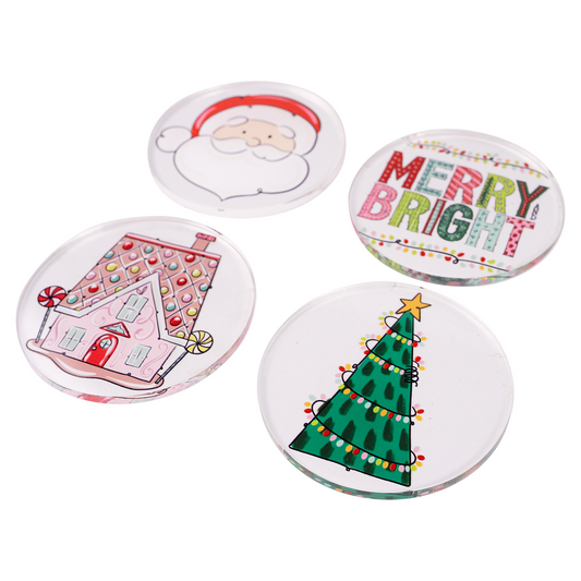 Coaster Set - Merry and Bright
