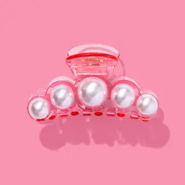 Claw Clip 0 Pink Acrylic + Pearl