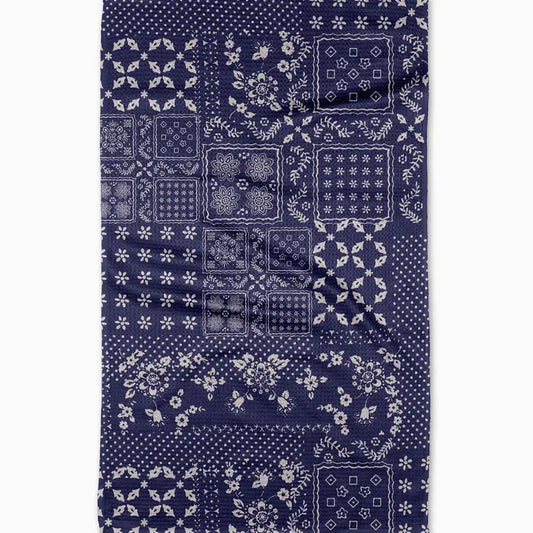 Blossoming Bandanna Blue Tea Towel