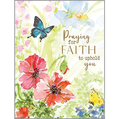 Scripture Sympathy Card - Poppies & Butterflies