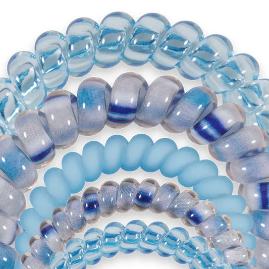 Mix Pack Spiral Hair Coils - Blue Lagoon