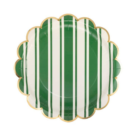 Scalloped Plate - Tennis Striped