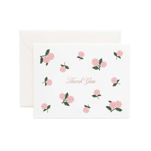 Boxed Set 8ct - Pink Hydrangea Thank You Cards