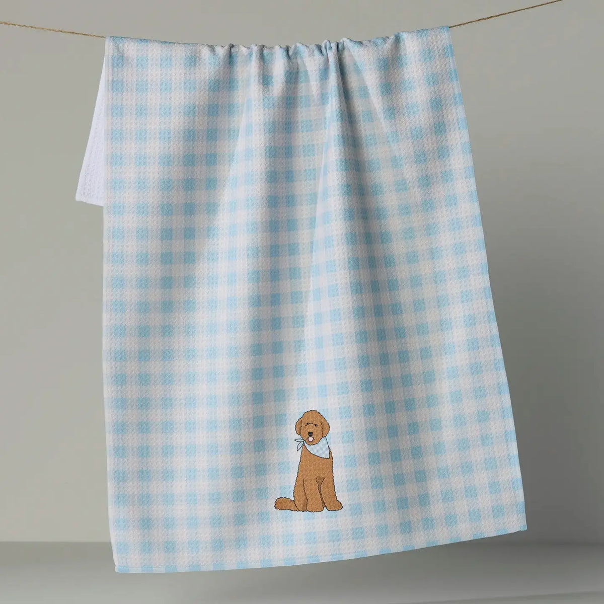 Gingham Doodle Tea Towel