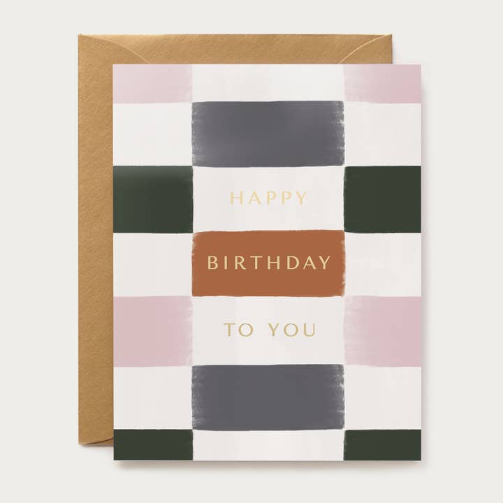 Happy Birthday To You Checkered Card