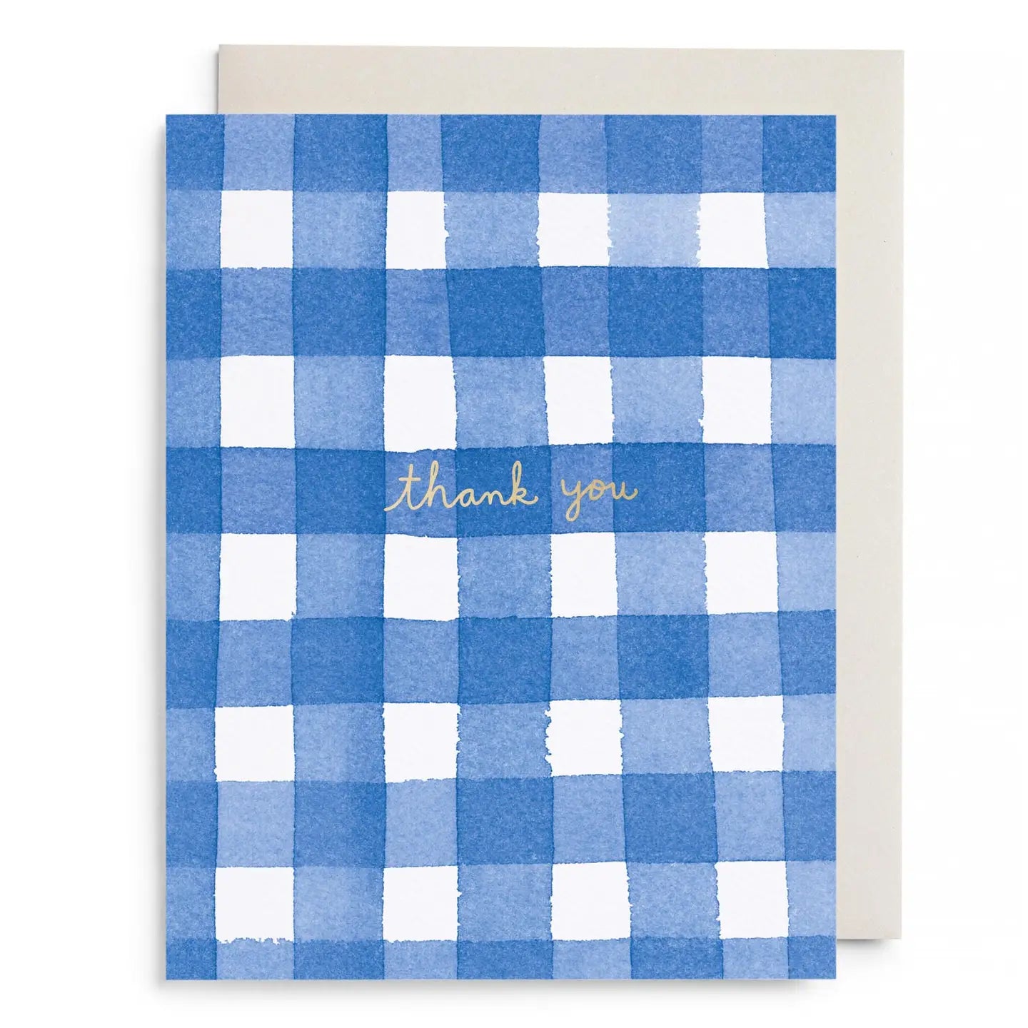 Boxed Cards -   Blue Gingham Thank You
