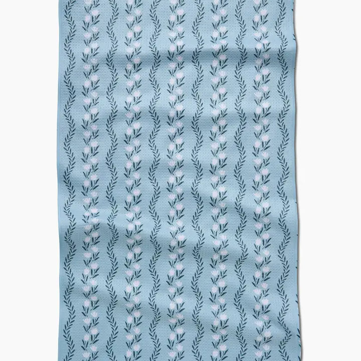 Vintage Floral Stripe Tea Towel