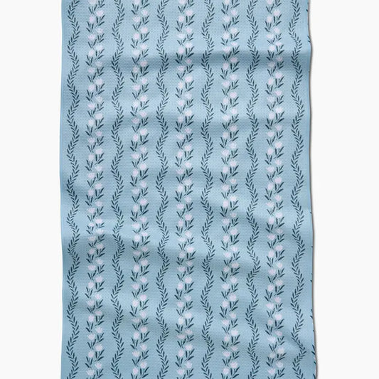 Vintage Floral Stripe Tea Towel