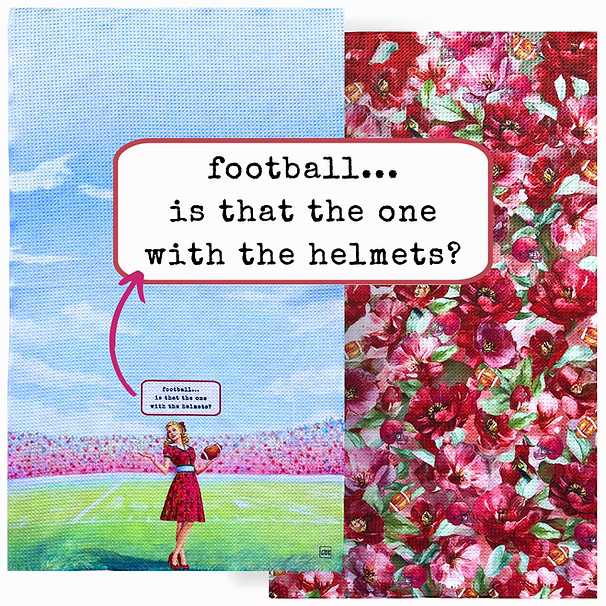 Kitchen Towel - Football Crimson Red