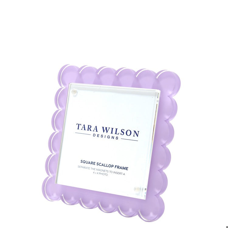 4x4 Square Picture Frame - Scalloped Lavender