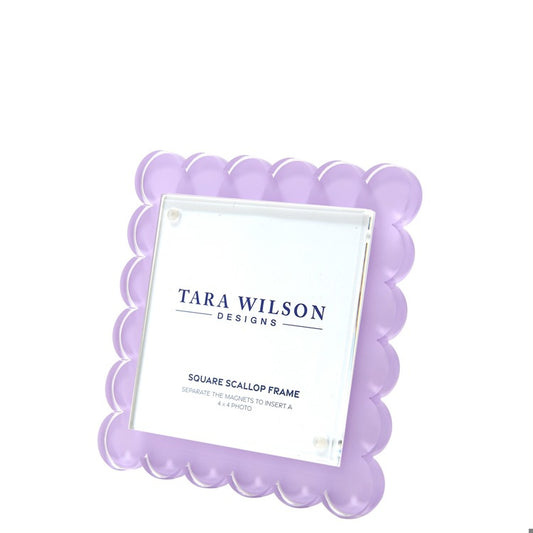 4x4 Square Picture Frame - Scalloped Lavender