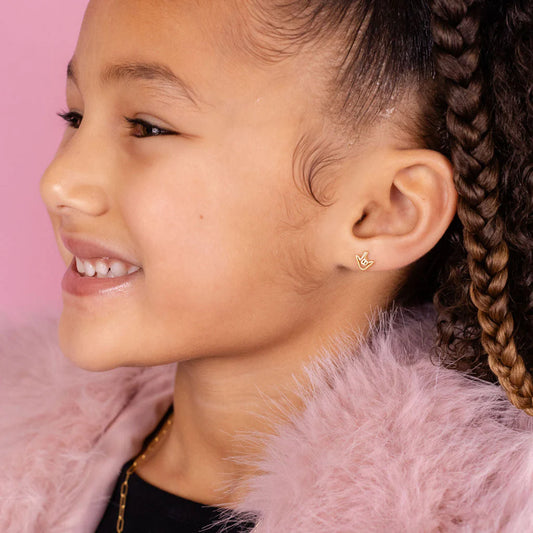 Tiny Stud Earrings - I Love You