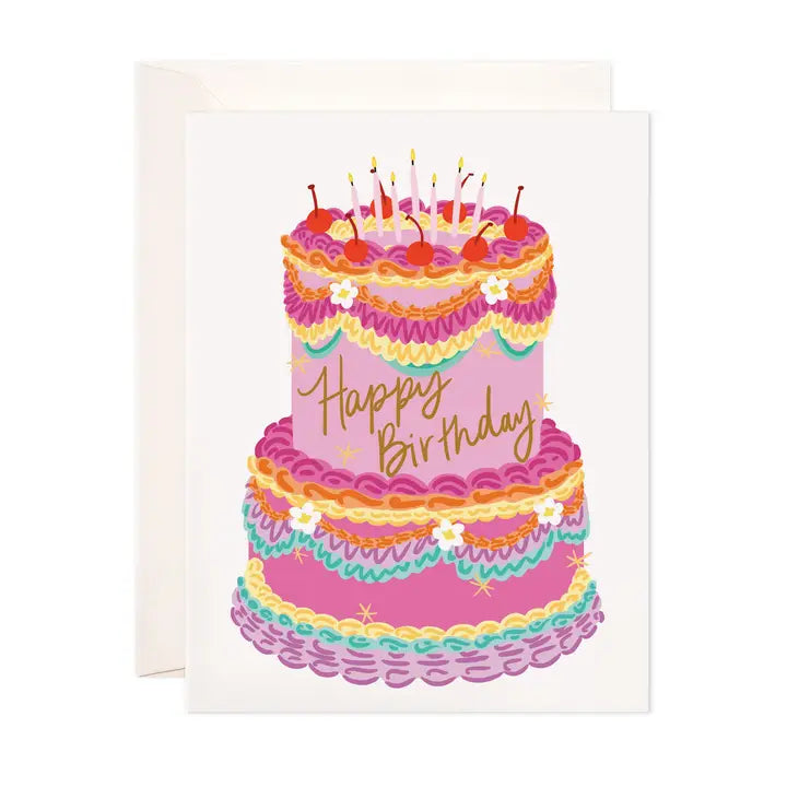 Tiered Birthday Cake Greeting Card