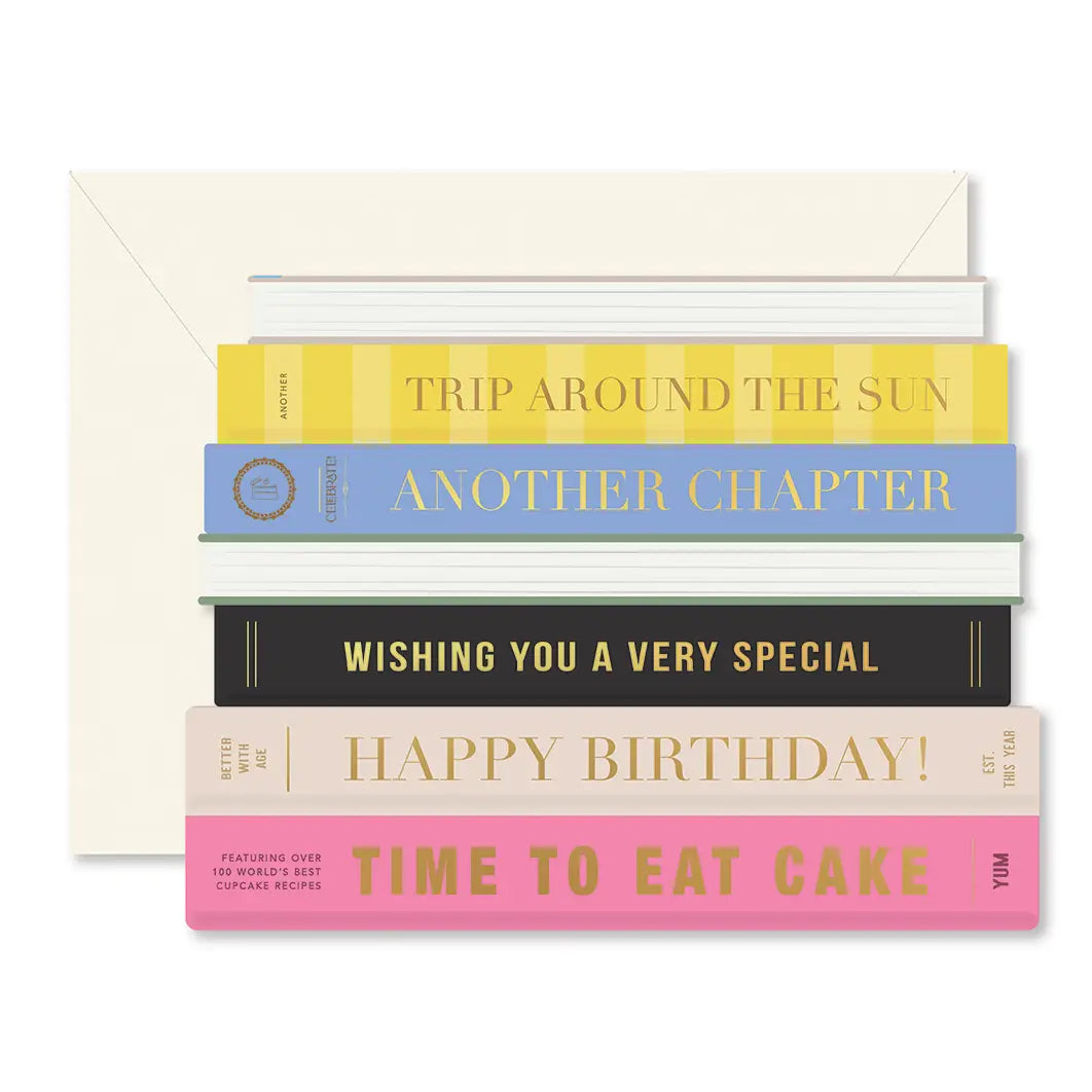 Birthday Books Die-Cut Folded Card