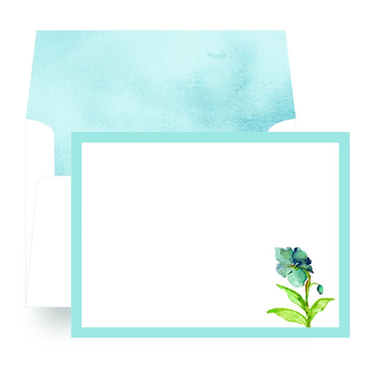 Notecards - Abide Flower Blue