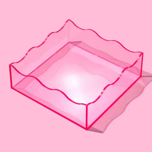 Square Wavy Tray-Light Pink