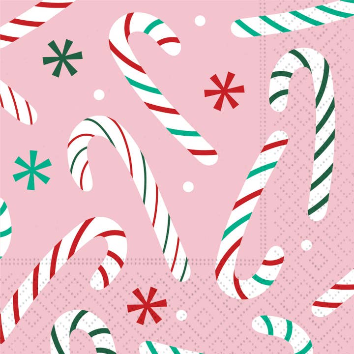 Beverage Napkin - Pink Peppermint