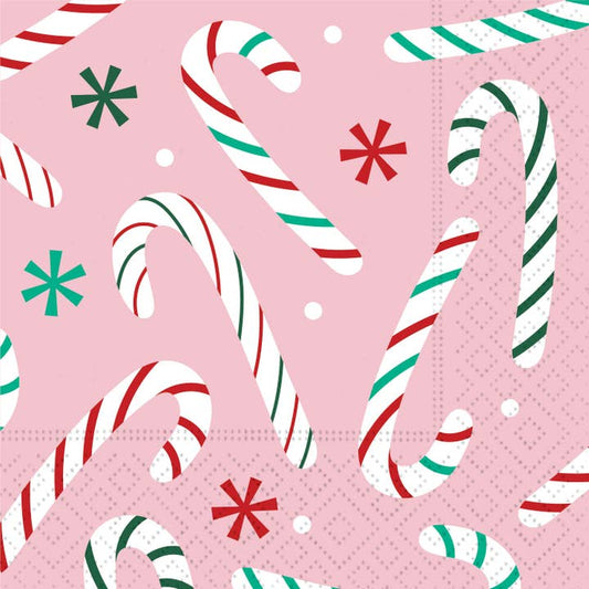 Beverage Napkin - Pink Peppermint