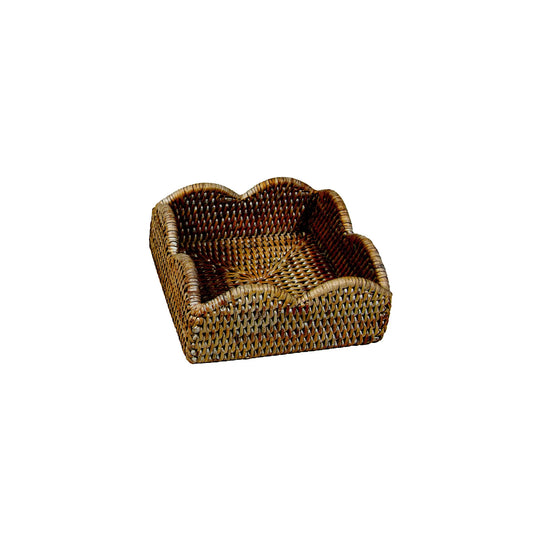 Rattan Scallop Lunch Napkin Holder- Natural