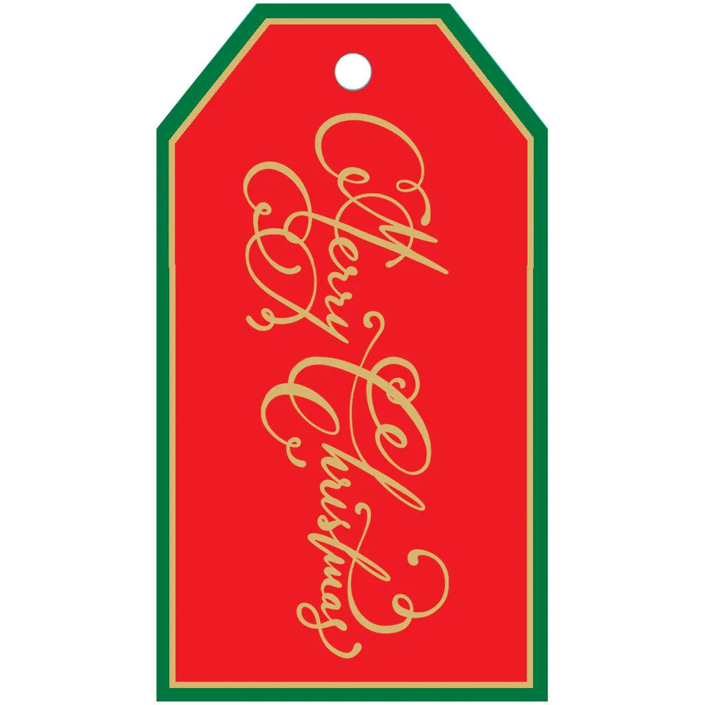 Merry Christmas Calligraphy Gift Tag - 4 Pack