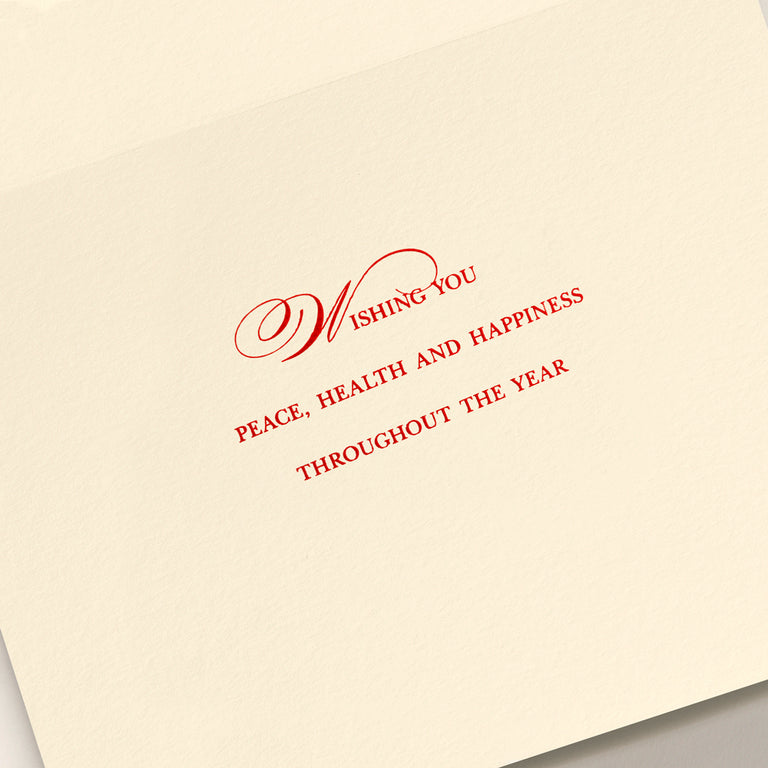 Engraved Holiday Cards - Ribbon Flourish Merry Christmas