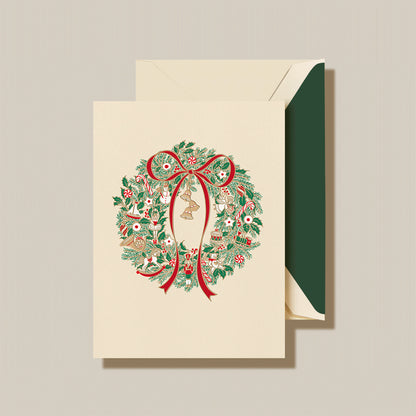Engraved Holiday Cards - Christmas Morning Wreath