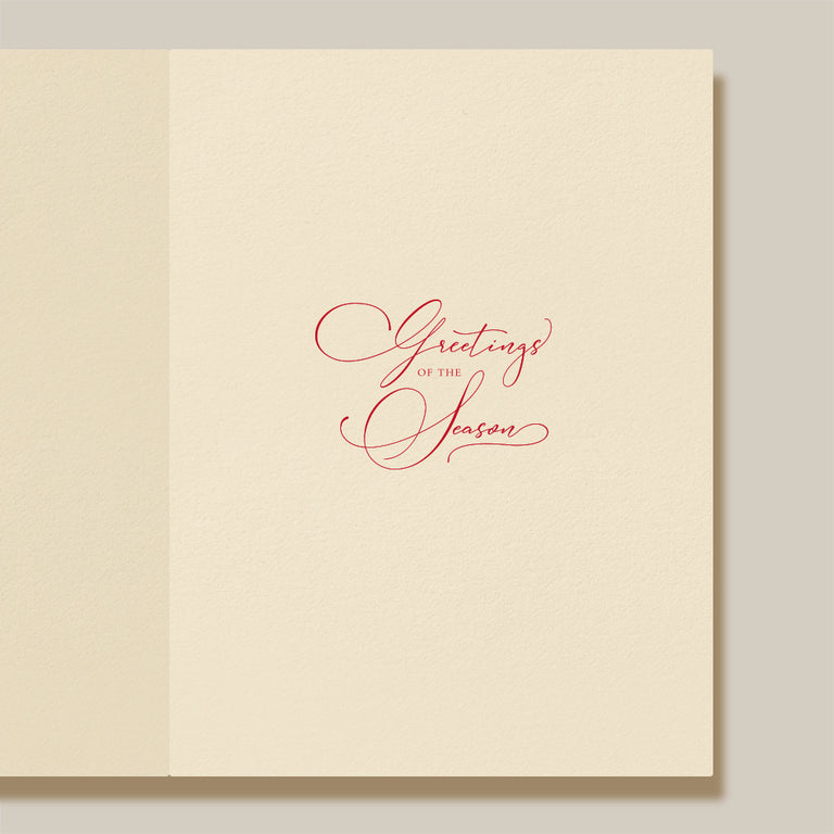 Engraved Holiday Cards - Christmas Morning Wreath