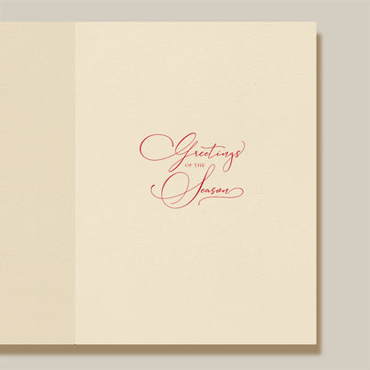 Engraved Holiday Cards - Christmas Morning Wreath