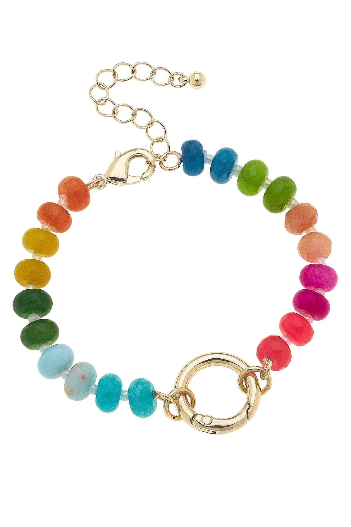 Charm Bracelet - Rainbow Lucy Gemstone Beaded