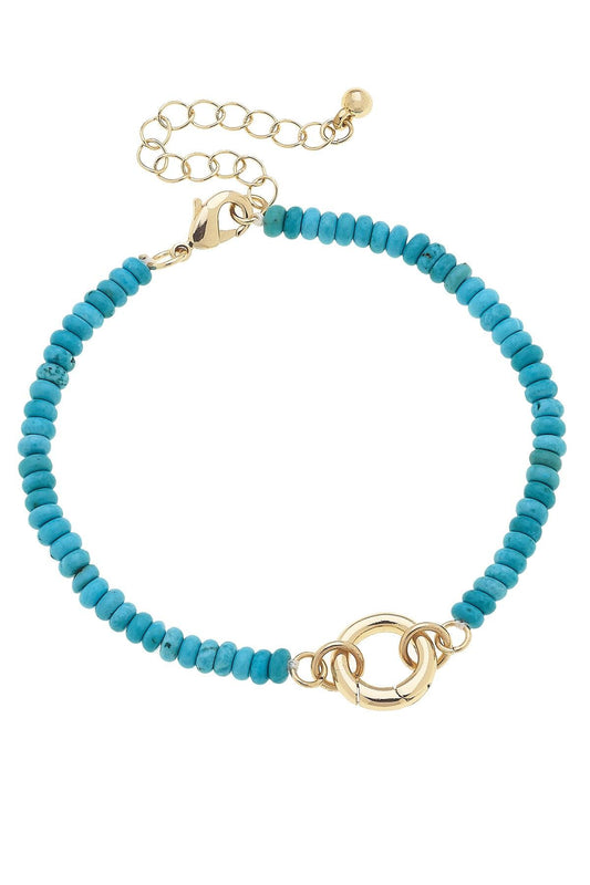 Bracelet Base - Lucy Beaded - Turquoise
