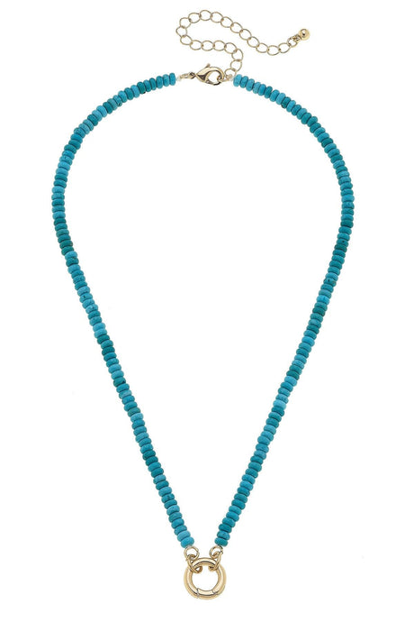 Beaded Necklace - Charm Base - Turquoise