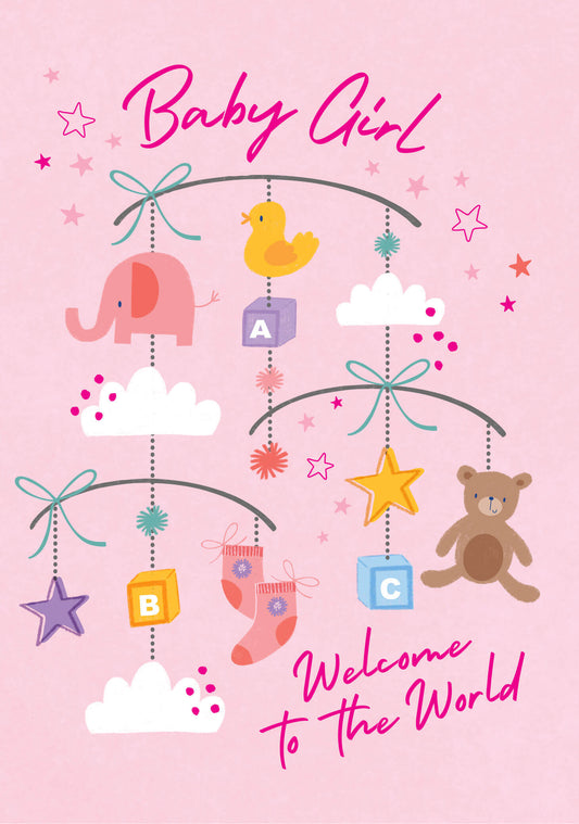 Greeting Card - Welcome Baby Girl