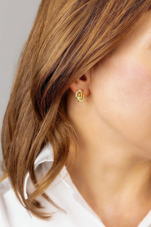 Oklahoma Sooners 24K Gold Plated Stud Earrings