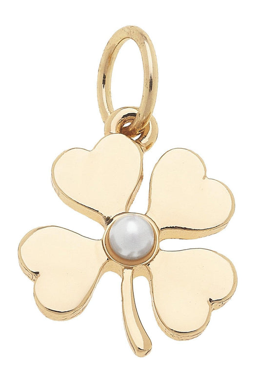 Charm - Pearl Shamrock Gold